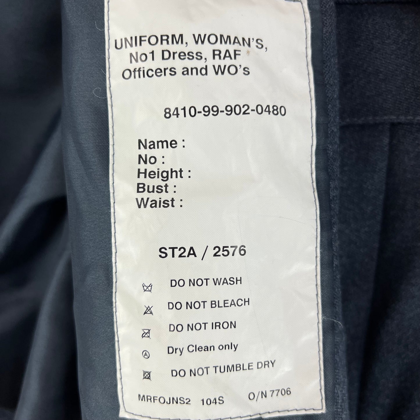 British Royal Air Force No. 1 Dress Jacket - WRAF Officers & WOs - Medium 104S