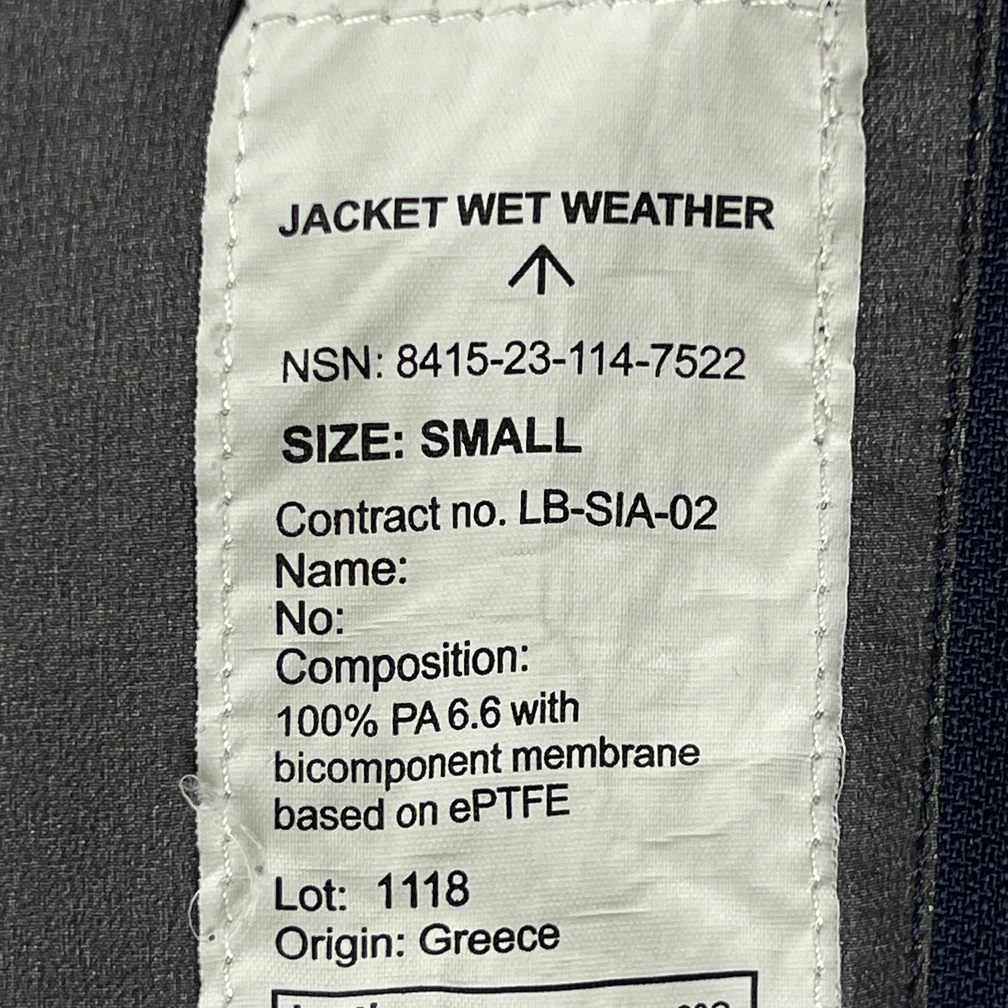 British Royal Navy Wet Weather Siamidis Goretex Jacket - Small