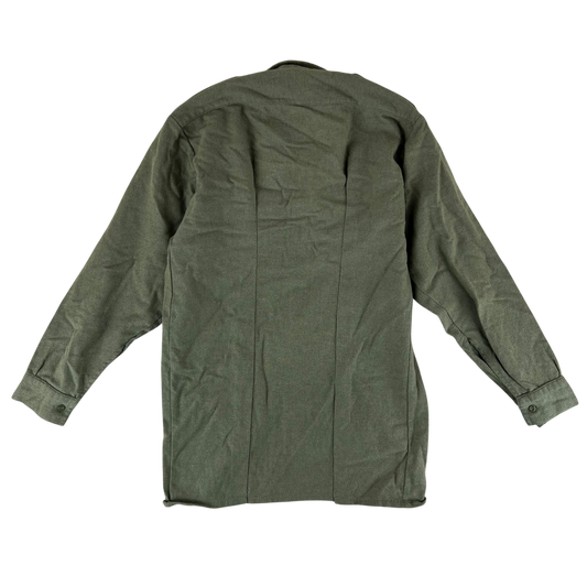 British Army Mens Olive Green Wool Shirt Long Sleeve - Medium SIZE 2