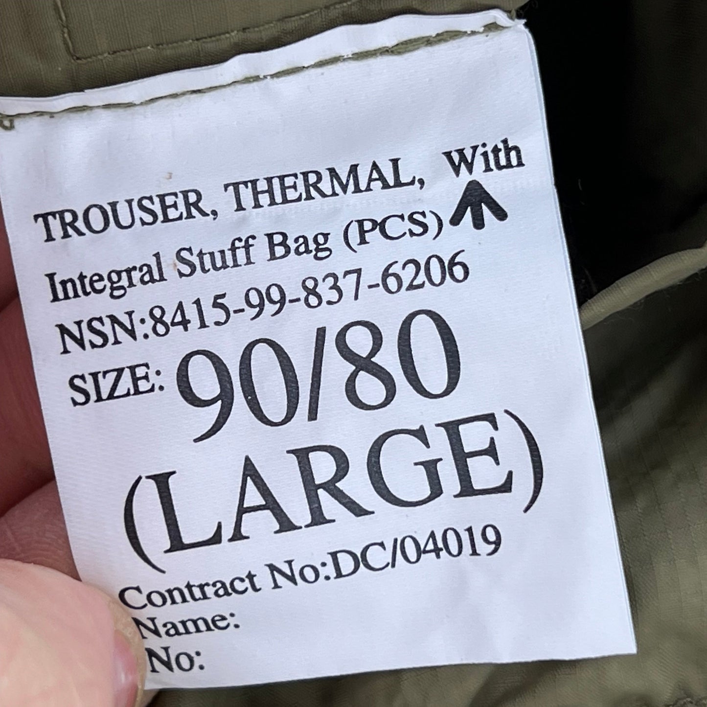 British Army Olive Buffalo Thermal Trousers - W39 L31