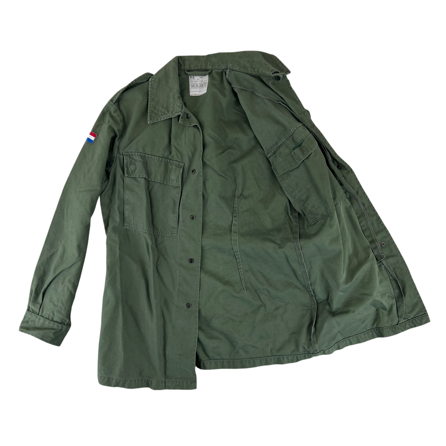 Dutch Army 80s Field Shirt Green Long Sleeve - Medium