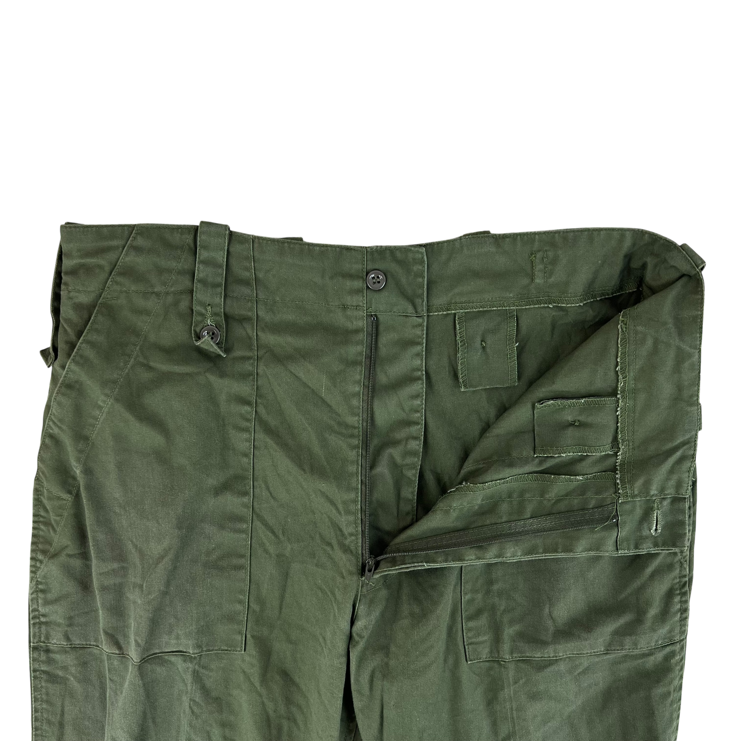 British Army Olive Green Fatigue Work Trousers - W35 L30.5