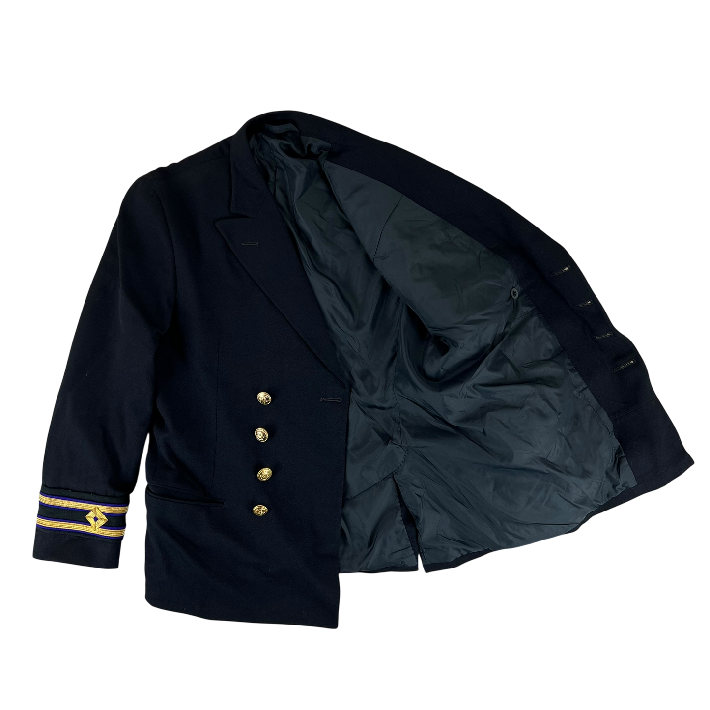 British Merchant Navy Black Dress Blazer Jacket - Medium