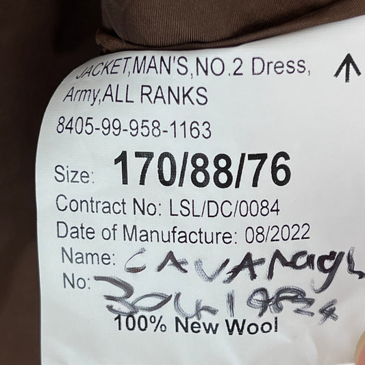 British Army No. 2 FAD Dress Jacket - Army Air Corps - Small 170/88