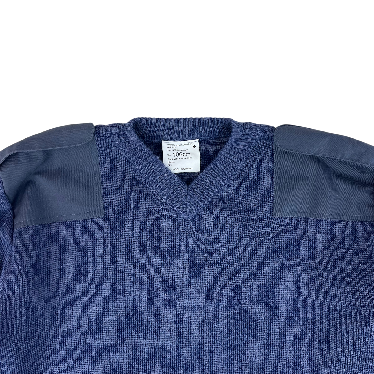 British RAF Wool V Neck Pullover Jersey Jumper - Large 106cm