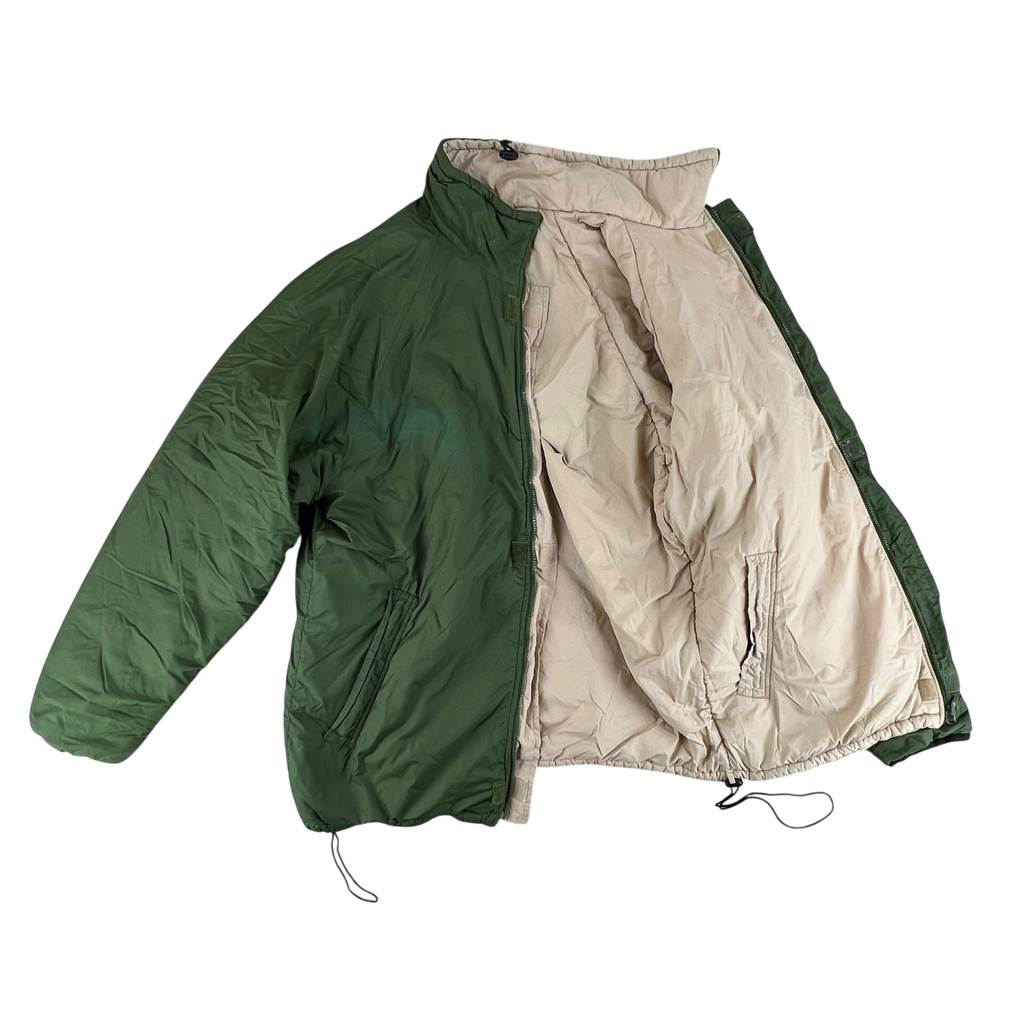 British Army Reversible Thermal Olive Green / Tan Quilted Jacket - Large