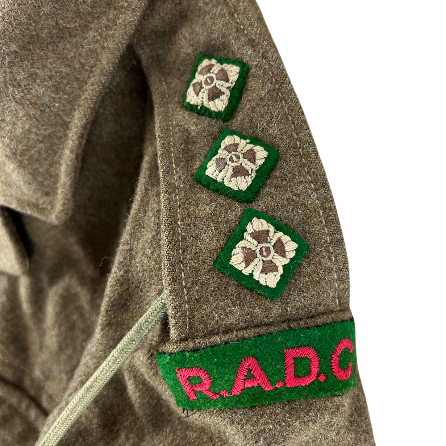 British Army 50s Khaki Ike 1949 Pattern Battle Dress Jacket - RADC - Medium SIZE 13