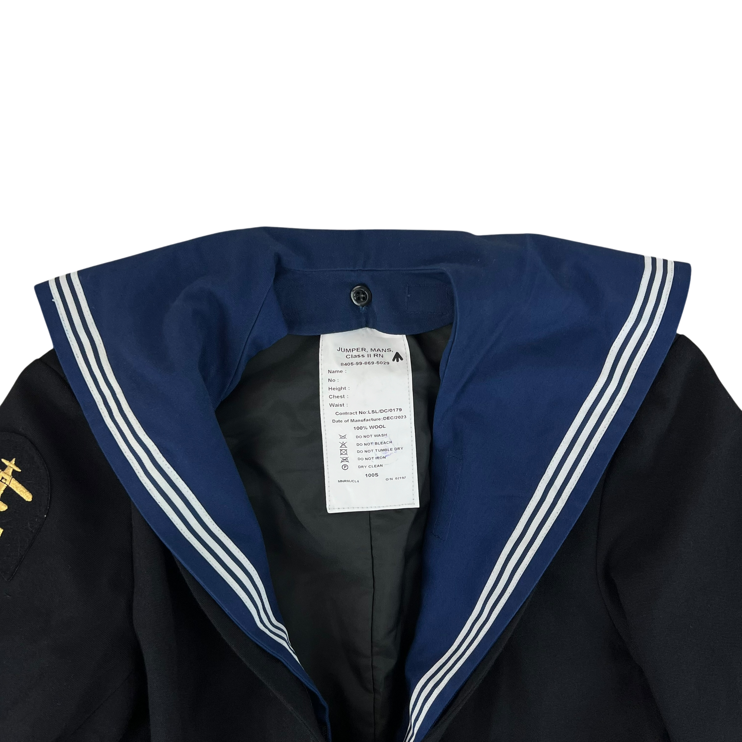 British Royal Navy Class II Jumper Sailor's Top - Medium 100S
