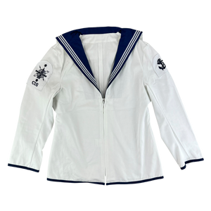 British Royal Navy Class II White Jumper Sailor's Top - Large 170/104