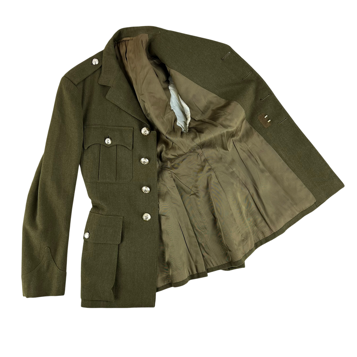 British Army 70s No. 2 Dress Khaki Jacket - Royal Engineers - Small