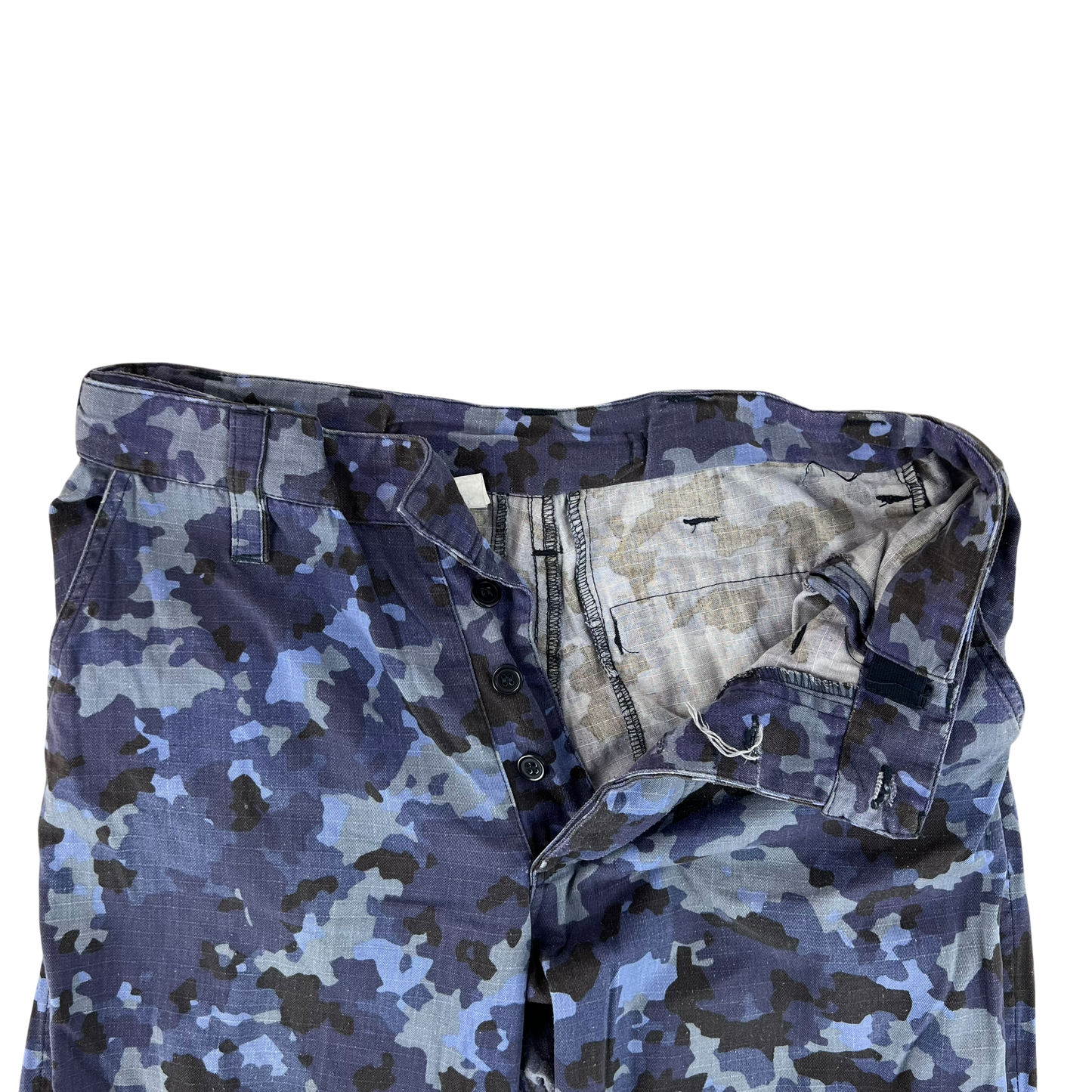 Romanian Navy M2017 Blue Camouflage Ripstop Trousers - W31 L29.5