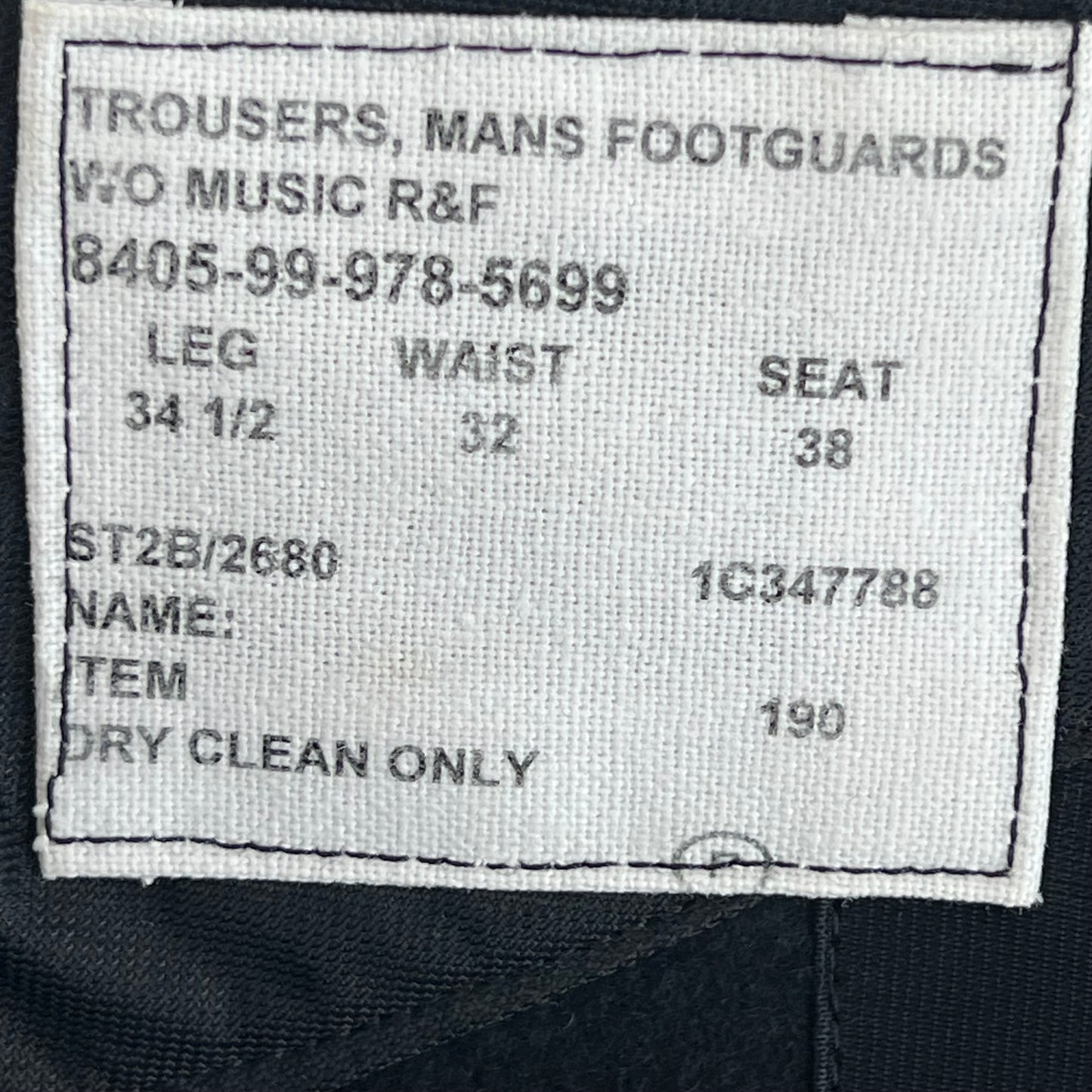 British Army No 1 Dress Footguards WO Musician's R&F Trousers - W32 L33.5