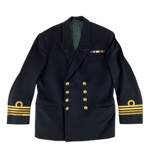 British Merchant Navy / RNR 40s Black Dress Blazer Jacket - Large