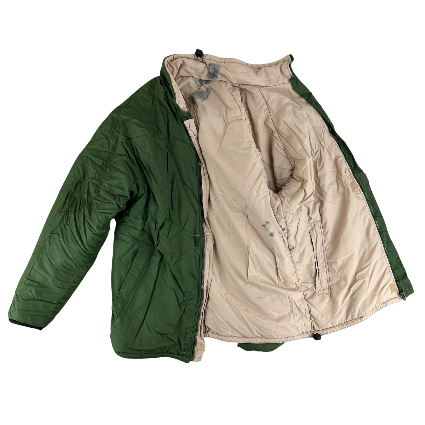 British Army Reversible Thermal Olive Green / Tan Quilted Jacket - Medium