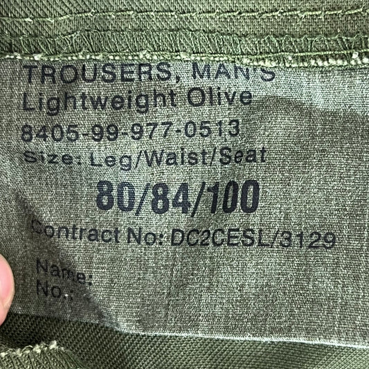 British Army Olive Green Fatigue Work Trousers - W32 L31