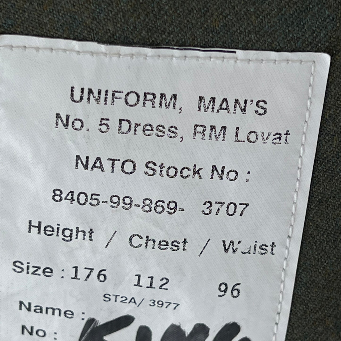 British Royal Navy Royal Marines Lovat No. 5 Dress Jacket - Large 176/112