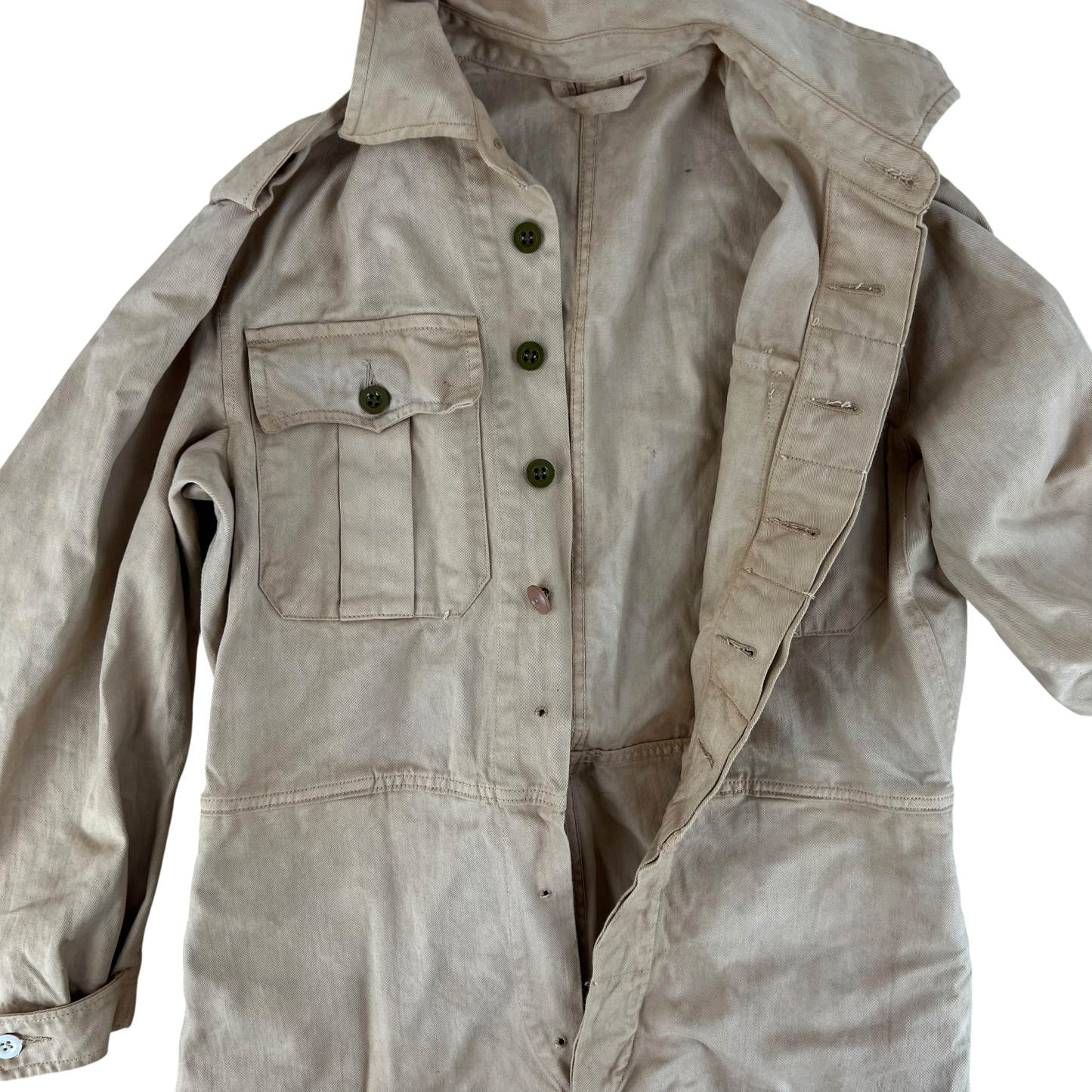 British Army 60s "White" Cotton Drill Coveralls - Medium SIZE 2