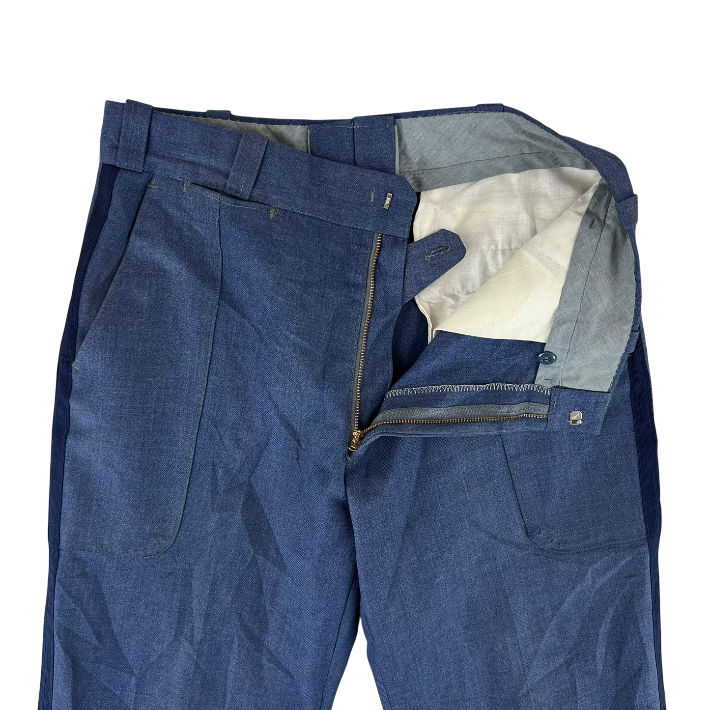 US Police Vintage Sheriff's Piped Blue Trousers - W33 L28