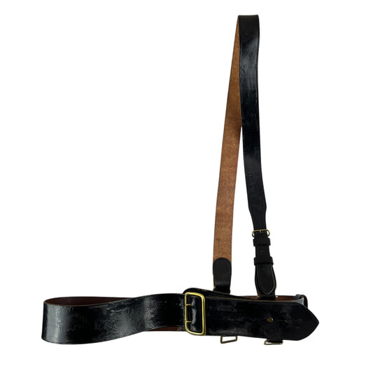 British Army Black Sam Browne's Leather Belt