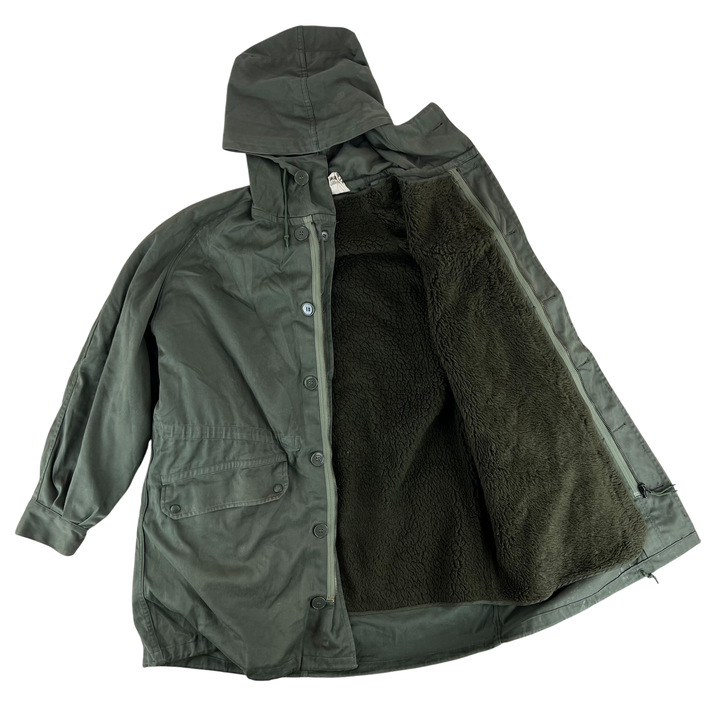 French Army F1 Olive Green Jacket w/ Thermal Liner - Large