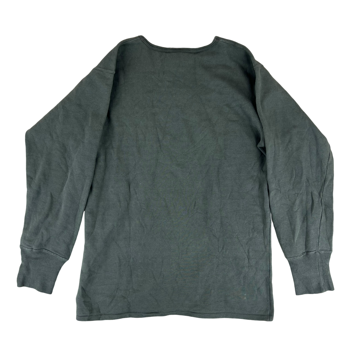 French Army Sweatshirt / Thermal T Shirt Pullover 80s Sage Grey - Medium