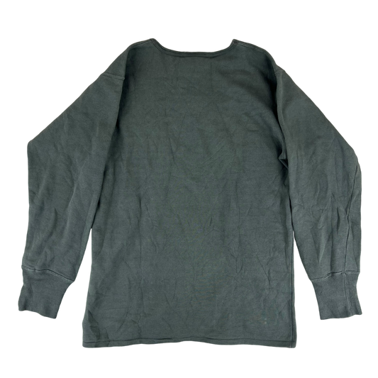 French Army Sweatshirt / Thermal T Shirt Pullover 80s Sage Grey - Medium