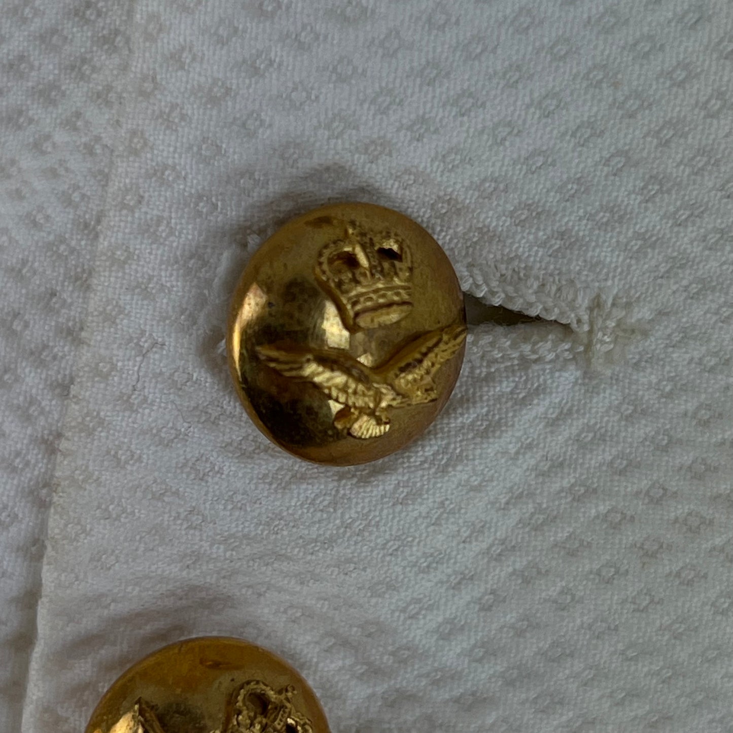 British RAF 40s White Mess Dress Waistcoat - Large