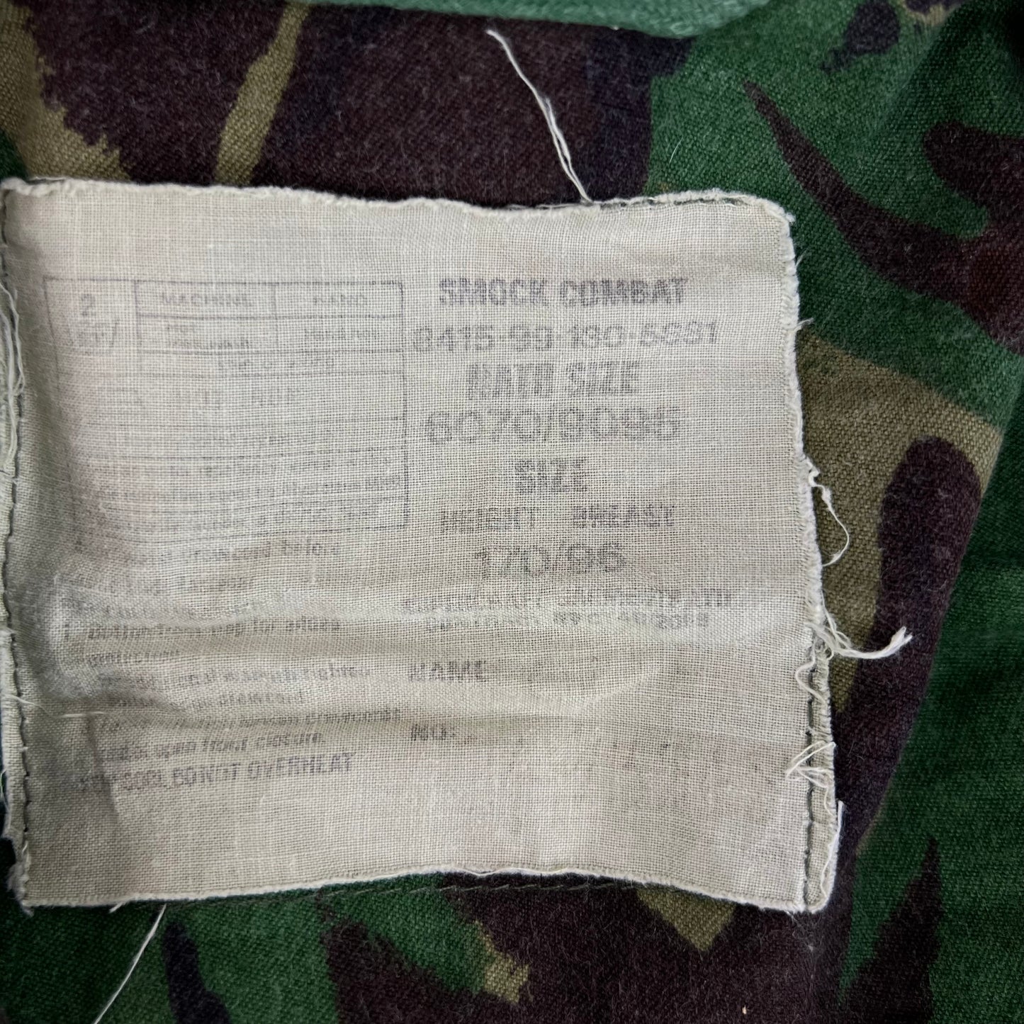 British Army 85 Pattern DPM Camouflage Combat Smock - Medium 170/96