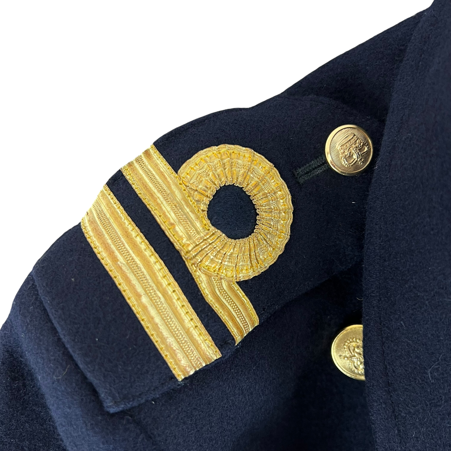 British Royal Navy 80's Women's Wool Officer's Greatcoat - Medium