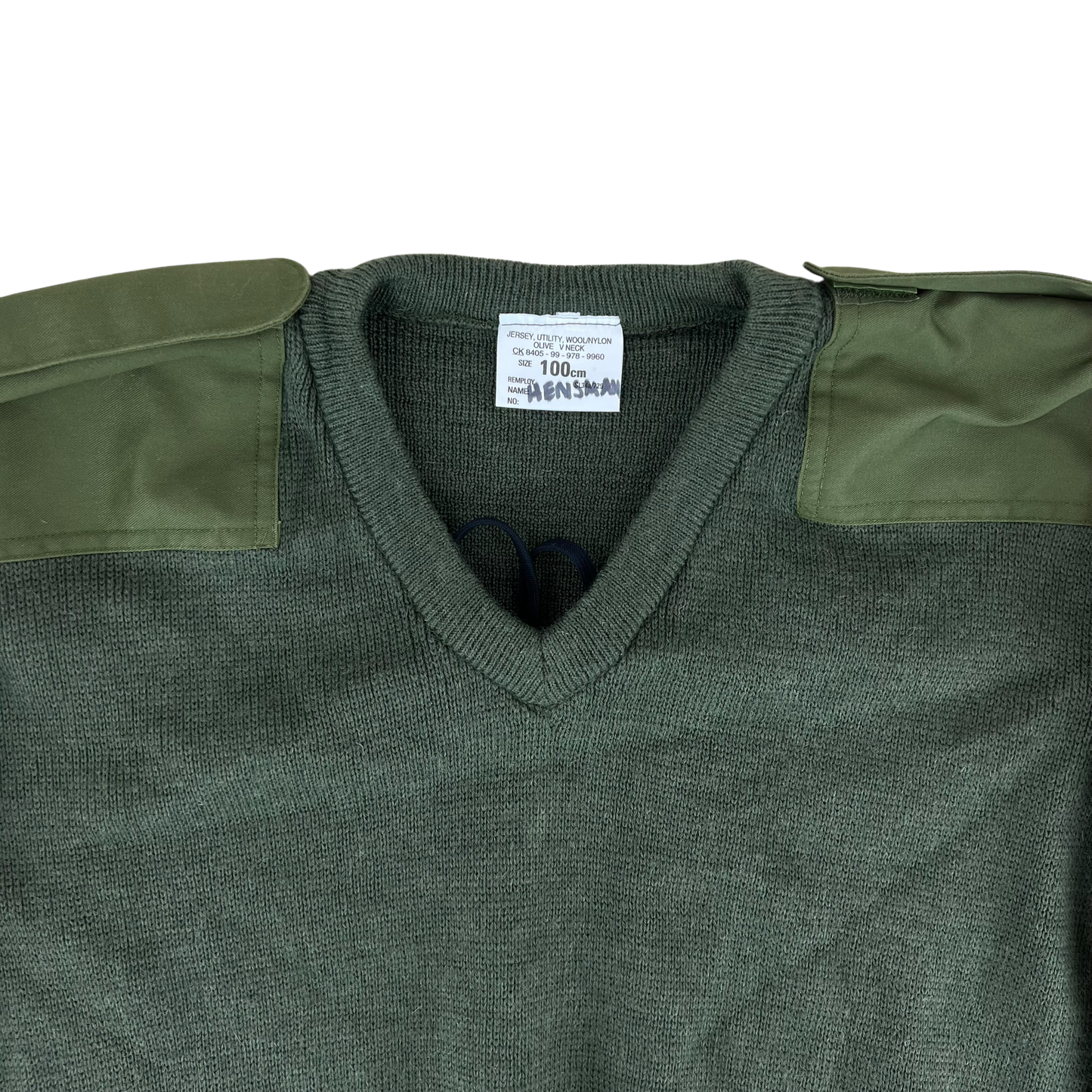 British Army Olive V Neck Pullover Jumper - Medium 100cm