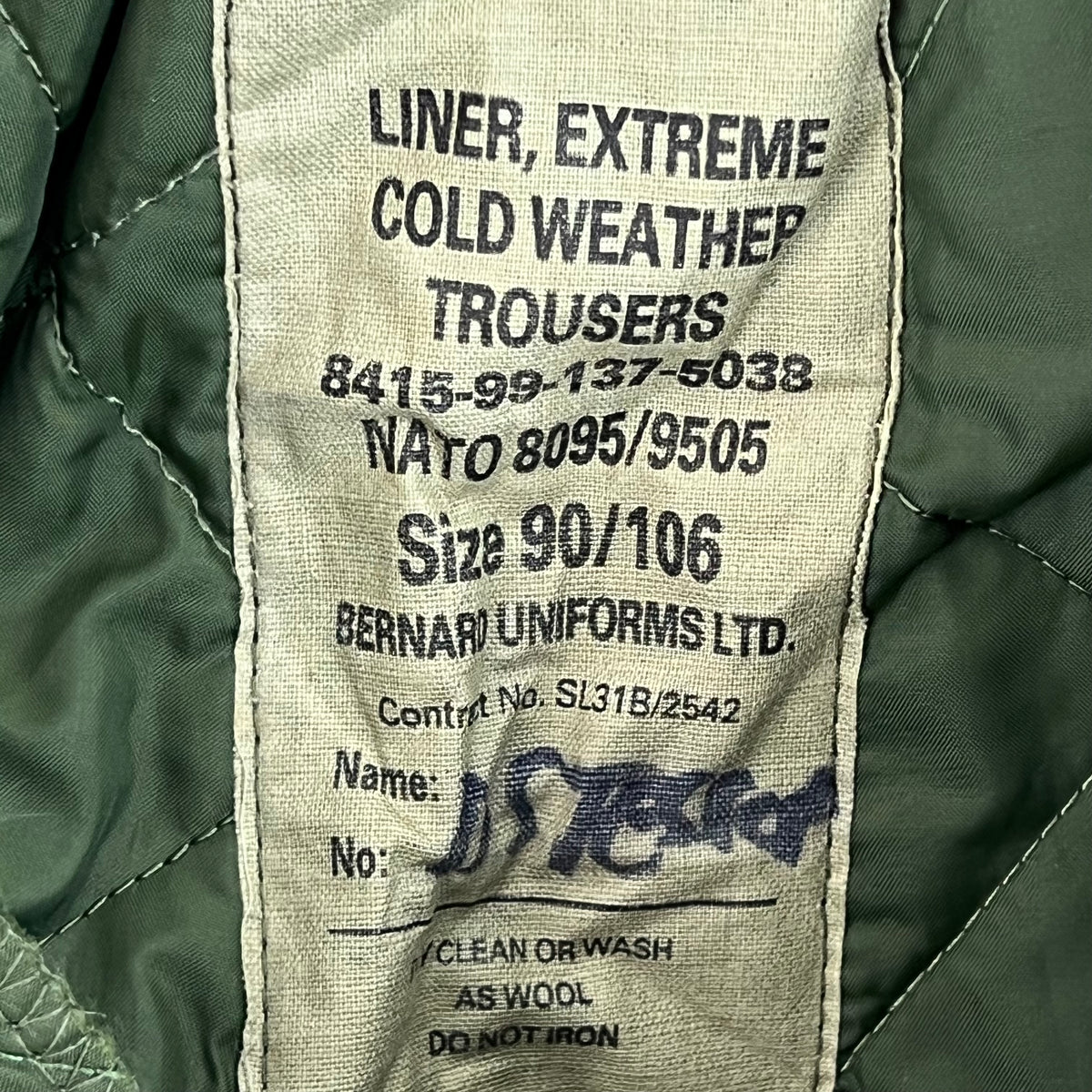 British Army Extreme Cold Weather Trouser Liner - W40 L29.5