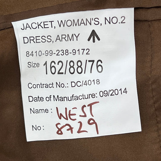 British Army Women's No 2 FAD Dress Jacket - QARANC - Small 162/88