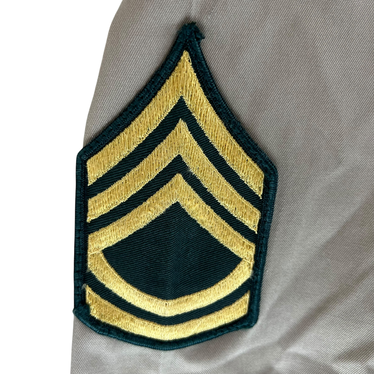 US Army 70s Khaki Short Sleeve Shirt w/ Decorations - Large