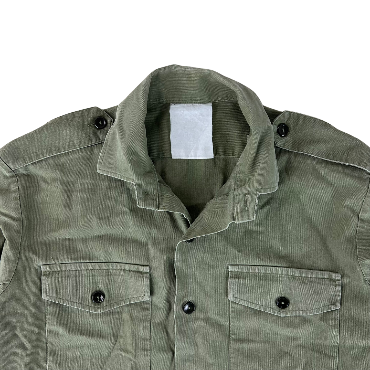 British Army Mens Olive Green Cotton Shirt Long Sleeve - Large