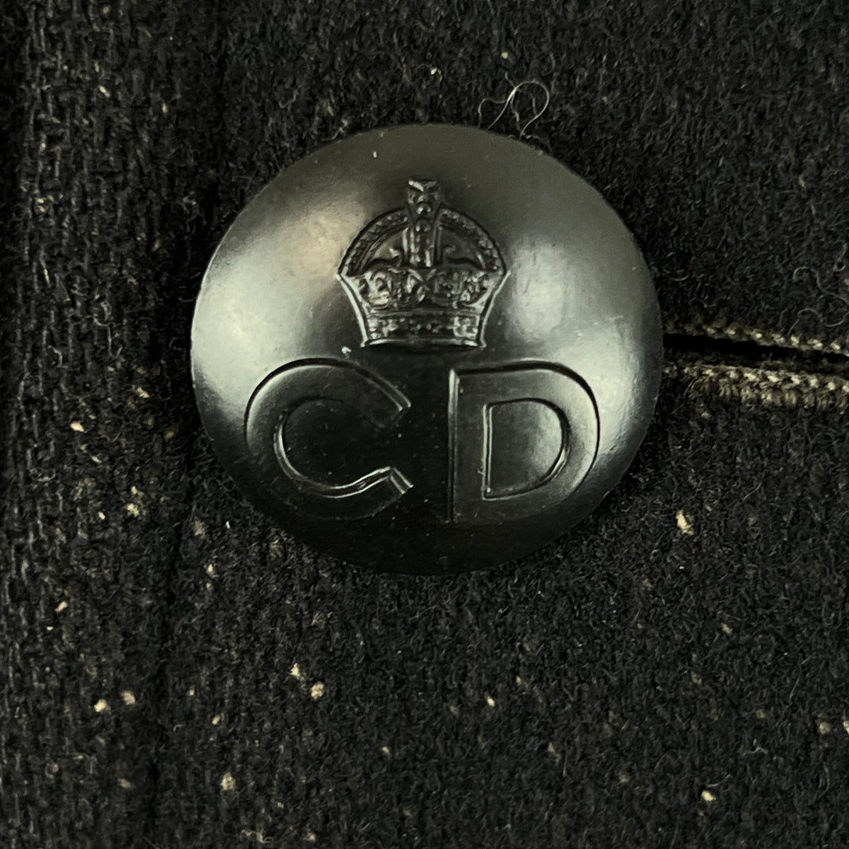 British Army 50s Civil Defence Black Greatcoat - Medium