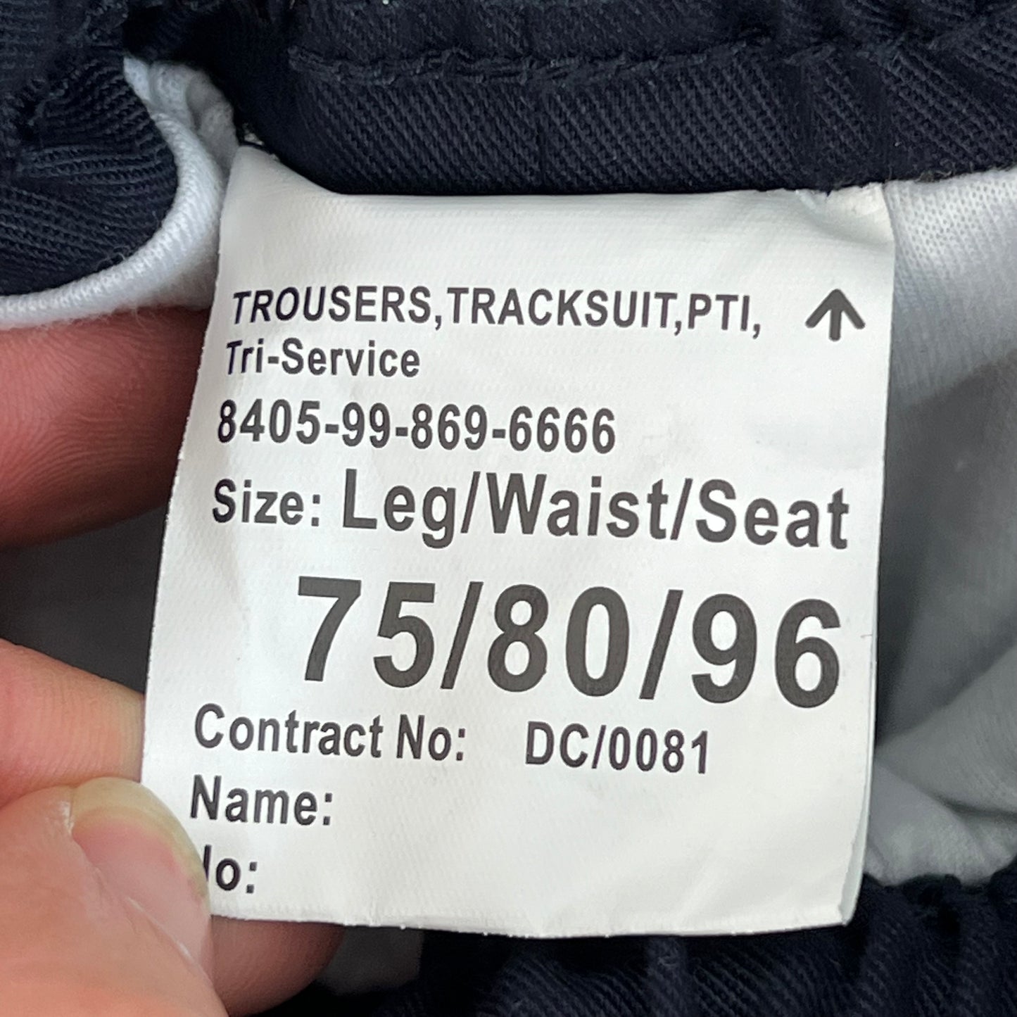 British Army / Tri-Services Navy Blue PTI Tracksuit Trousers - W32 L29