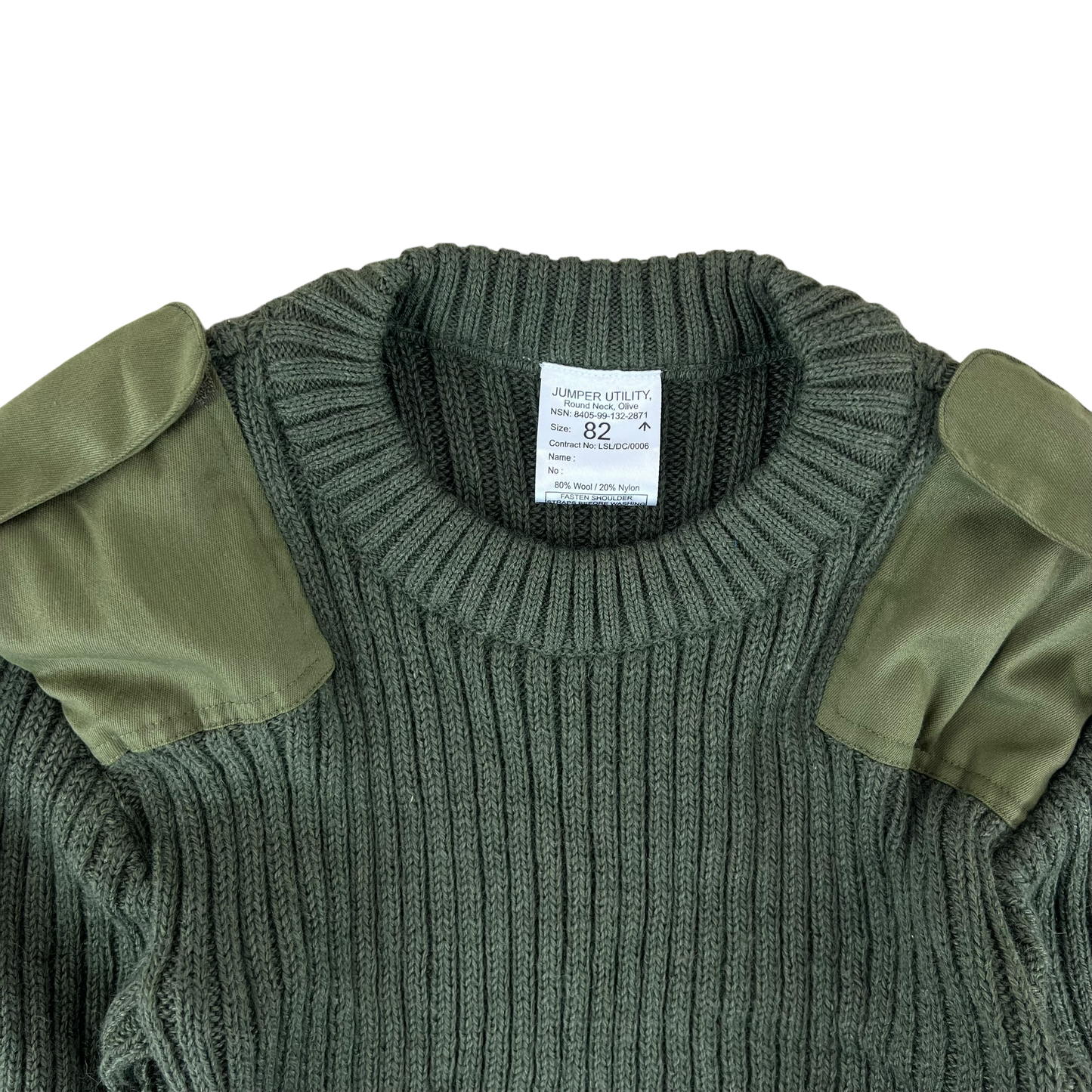 British Army Olive Green Pullover Jumper - Small 82cm