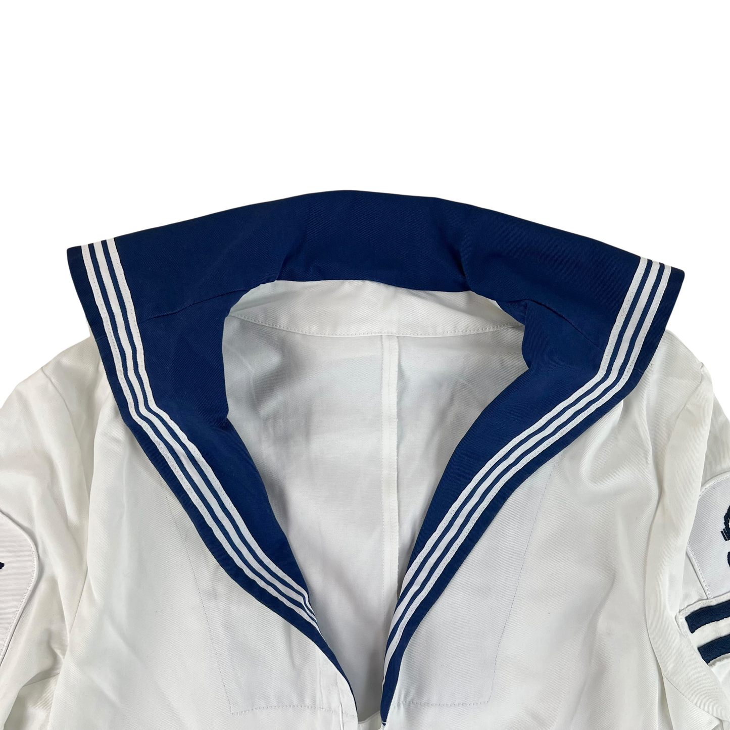 British Royal Navy Class II White Jumper Sailor's Top - Large