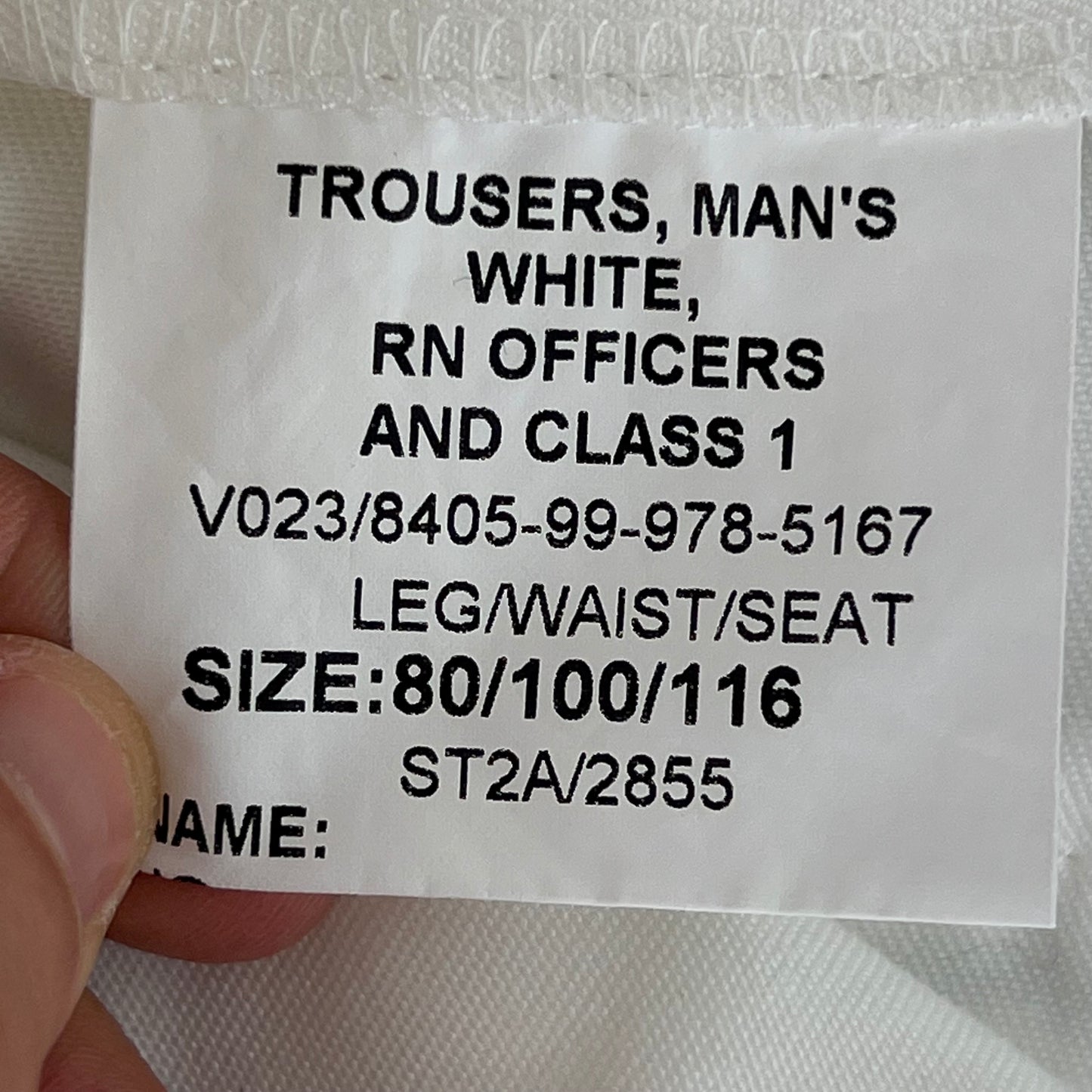 British Royal Navy Officers & Class I White Dress Trousers - W38 L30.5