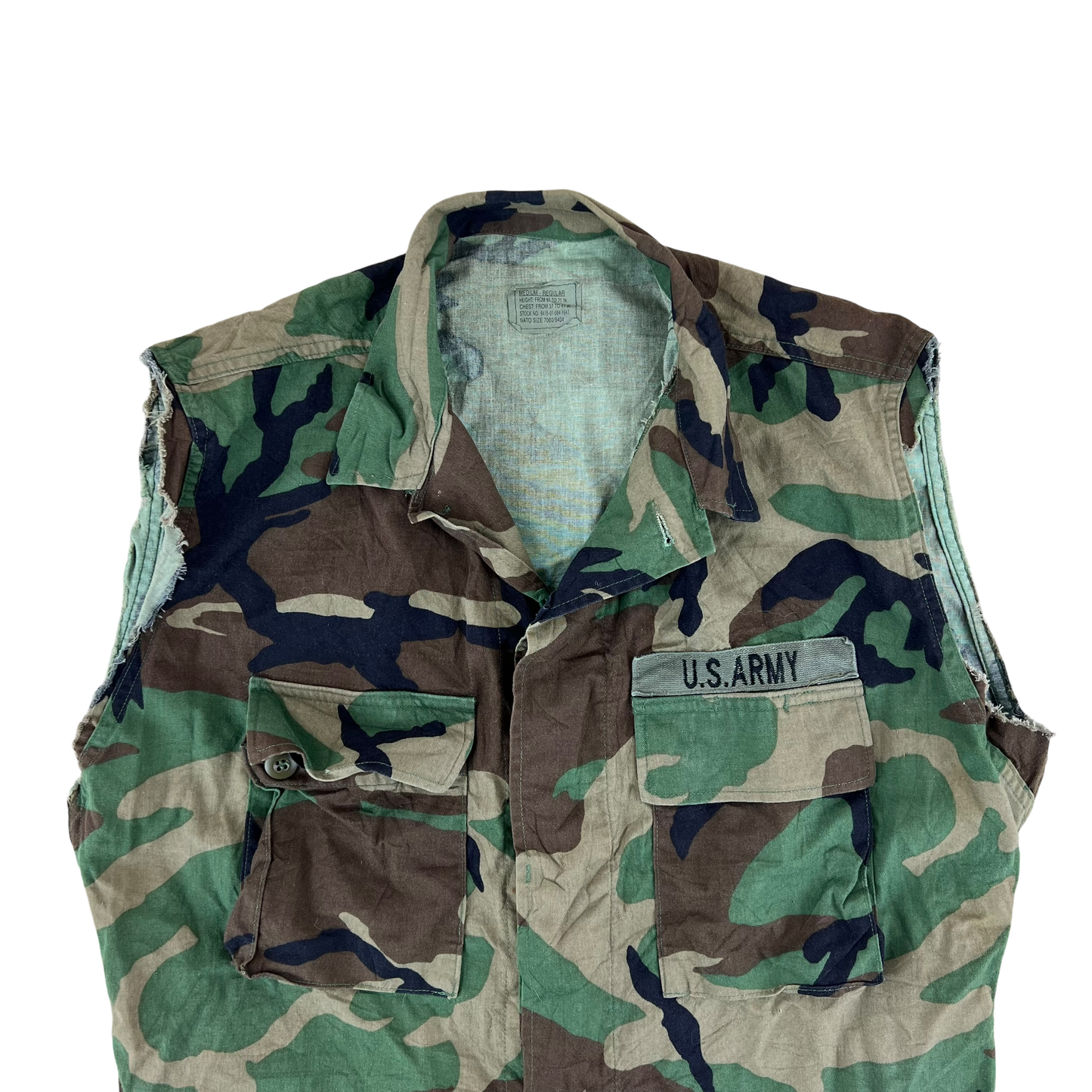 US Army M81 Woodland Camouflage BDU Combat Jacket Vest - Large