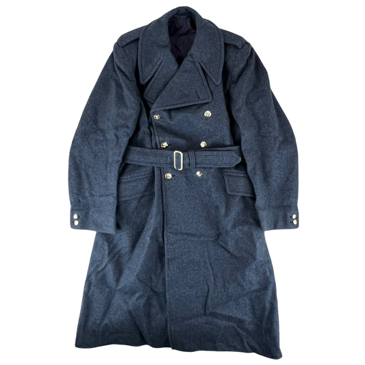 British RAF 60's WO Blue Grey Wool Greatcoat w/ Original Box - Large SIZE 12