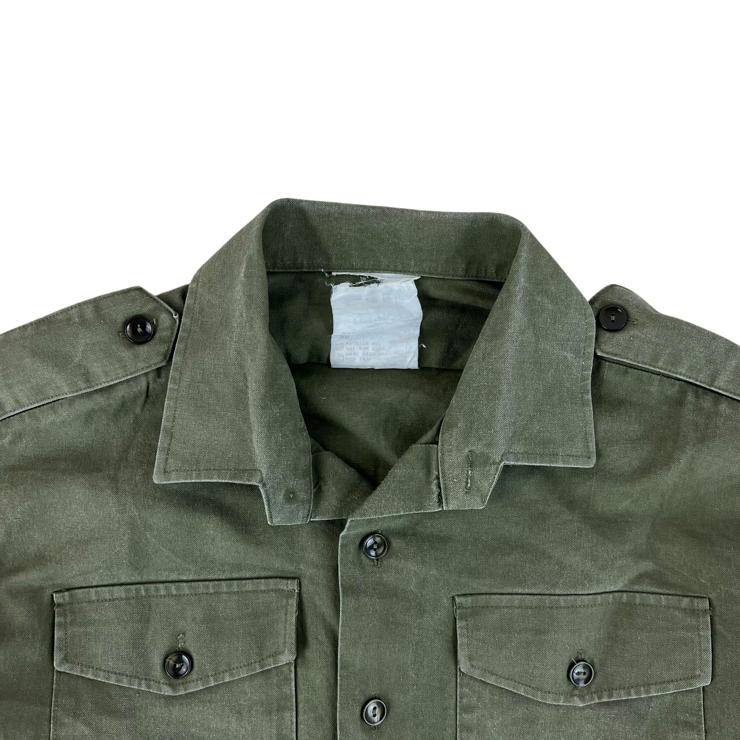 British Army Mens Olive Green Cotton Shirt Long Sleeve - Large C16.5