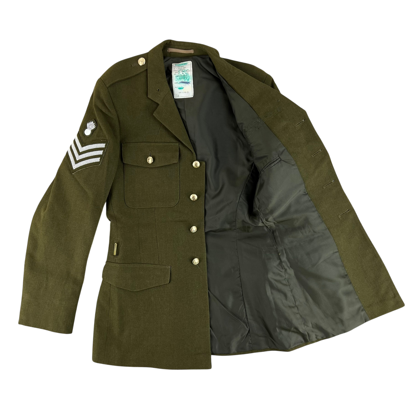 British Army 1980 Pattern No. 2 Olive Green Dress Jacket - Royal Engineers - Medium 176/96