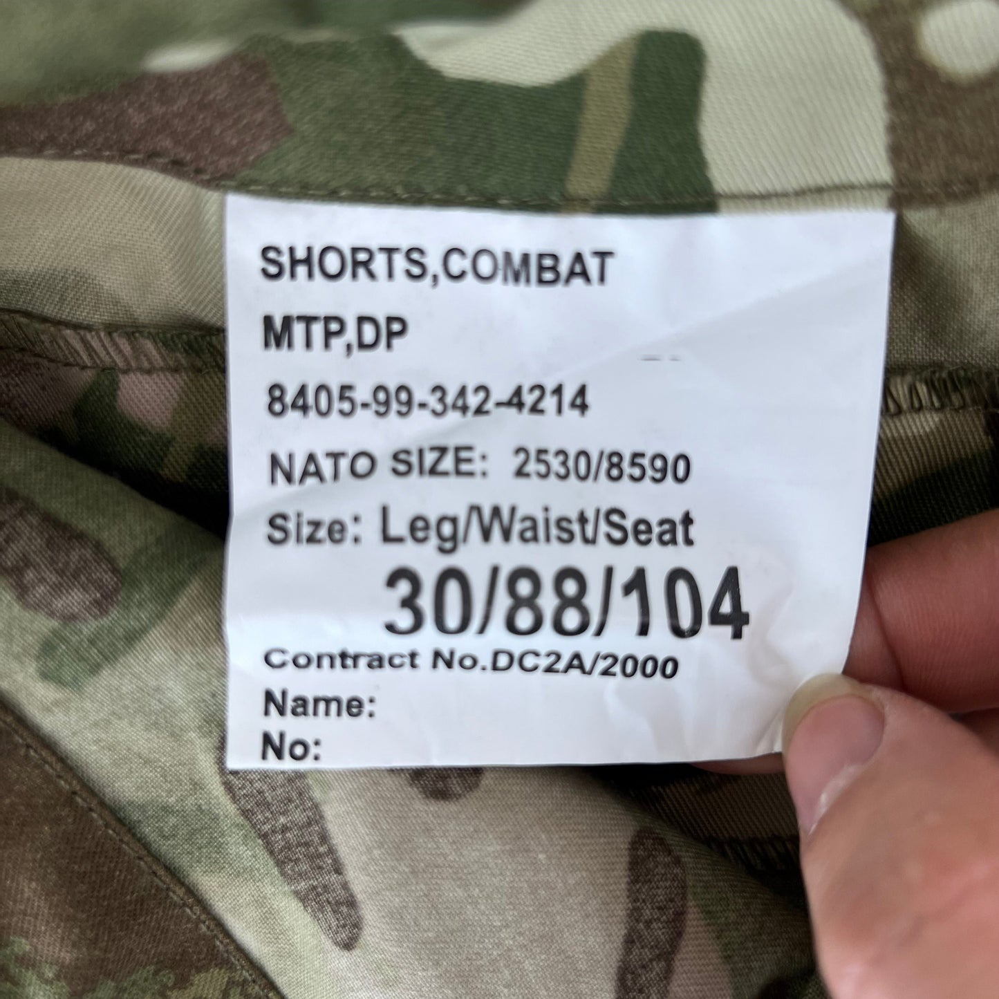 British Army MTP Camouflage Shorts - W33