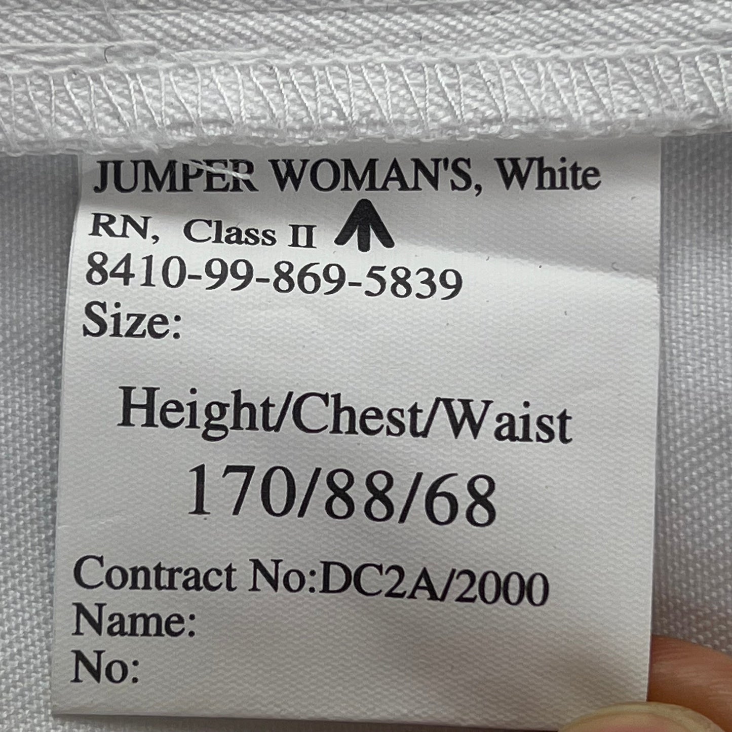 British Royal Navy Women's Class II White Jumper Sailor's Top - Small 170/88