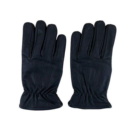 Dutch Army Black Leather Biker's Dispatch Gloves - Small - Medium Size 8