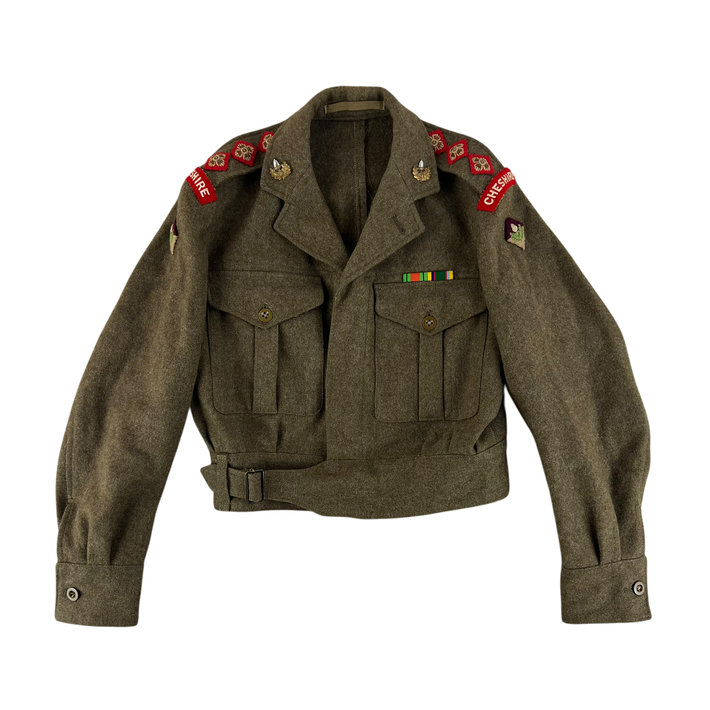 British Army 60s Khaki Ike 1949 Pattern Battle Dress Jacket - Small SIZE 2