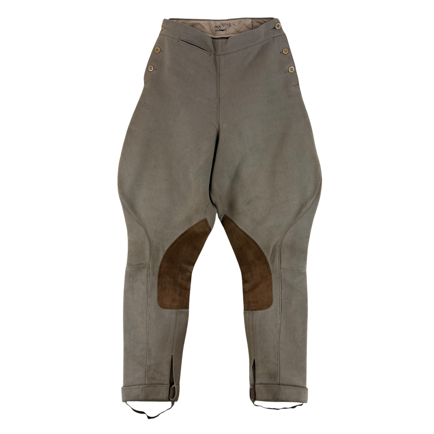 British Army 50s Khaki Cavalry Riding Trousers Jodhpurs - W22 L26.5