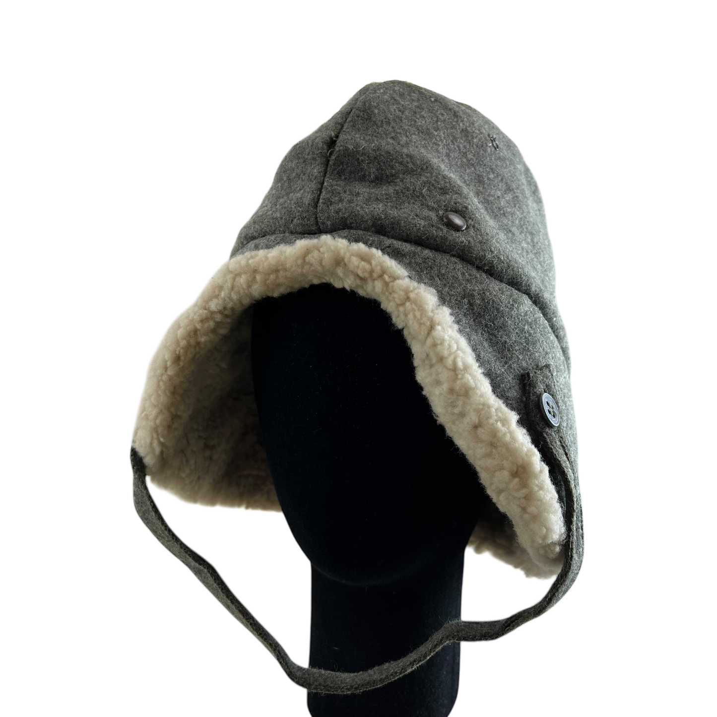 Swedish Army WW2 M43 Wool Ushanka Cap - Small 56cm