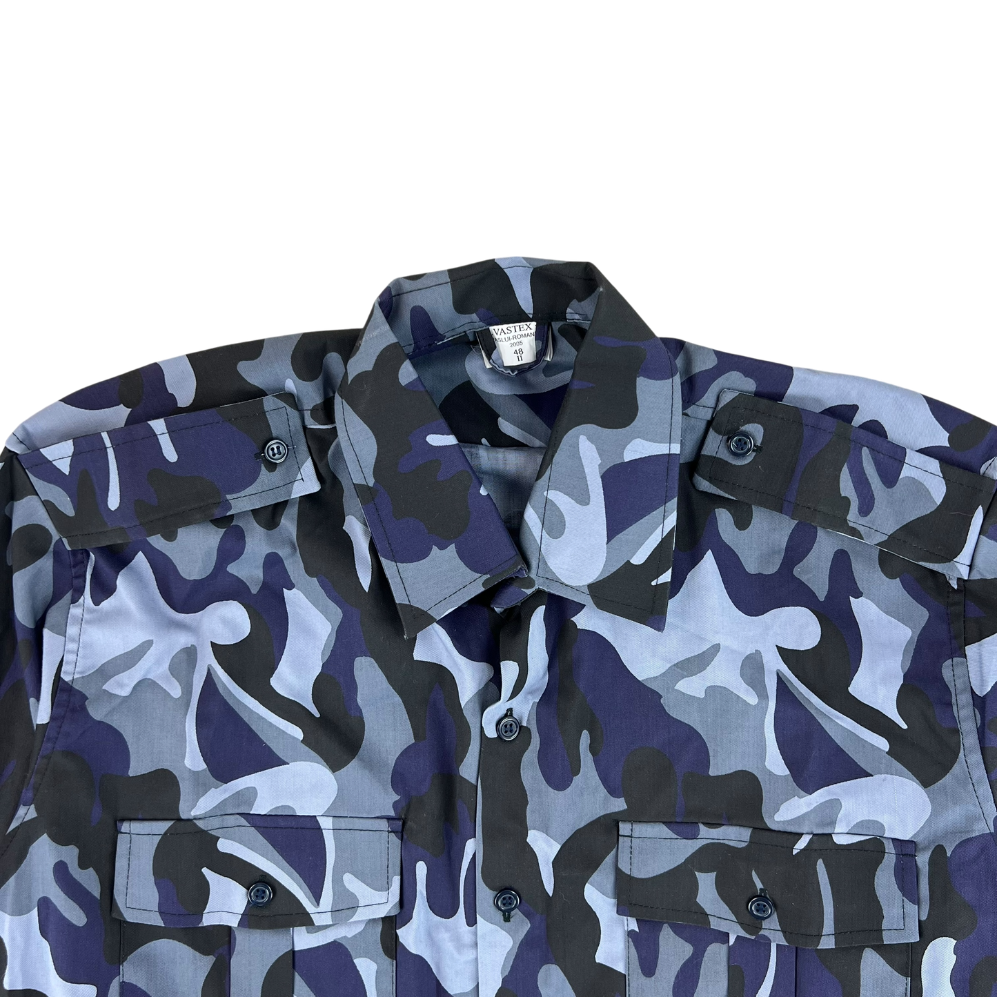 Romanian Army / Police M1990 Blue Leaf Camouflage Long Sleeve Shirt - Medium